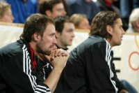 Warten auf das Comeback: Vid Kavticnik, Viktor Szilagyi und Lars Krogh Jeppesen mssen noch verletzt zuschauen.