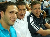 Raul Alonso, Manolo Cadenas und Alfred Gislason beim  Lvgren-Abschiedsspiel.