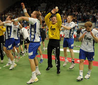 Auch der TV Growallstadt hatte nach dem Schlusspfiff allen Grund zum Jubeln: Die knappe Niederlage reichte zum Einzug in den EHF-Pokal.