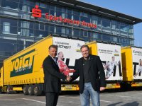 Handschlag auf eine starke Partnerschaft: Voigt-Logistik-Geschftsfhrer Jrg Braatz und THW-Manager Klaus Elwardt