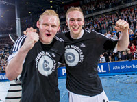 Patrick Wiencek und Rene Toft Hansen wollen mindestens bis 2018 gemeinsam weitere Titel  beim THW Kiel sammeln.