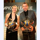 Champions Draw 2009: The CL top scorers Grit Jurack and Filip Jicha.
