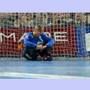 Magdeburg's goalkeeper Bitter on the floor.