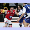 WC 2007: FRA-DEN: Boldsen vs. Gille and Nikola Karabatic.