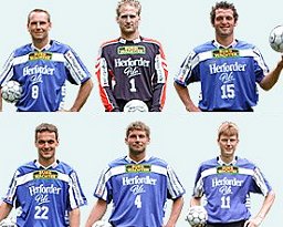 Der Kern der DHB-Auswahl: Schwarzer, Ramota, Kehrmann, Baur, Stephan, Zerbe.