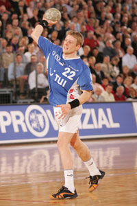 Linksaußen Gudjon Valur Sigurdsson ist bester Saison-Torschütze der Handball-Bundesliga.