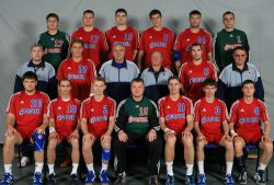 Das Team von Chehovski Medvedi Moskau: Zweiter Gegner des THW in der  zweiten Gruppenphase der Champions League.