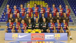 Das Team des FC Barcelona: Letzter Gegner des THW in der  Gruppenphase der Champions League.