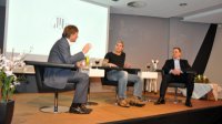 Talkrunde: TV-Moderator Gerhard Delling, Stefan Kretzschmar und Alfred Gislason.
