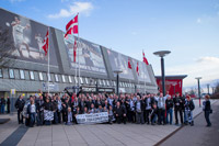 Mehrere hundert Fans begleiteten den THW Kiel nach Kopenhagen.