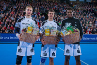 Vor dem Spiel wurden Rene Toft Hansen, Rasmus Lauge und Wael Jallouz für ihre Silbermedaillen bei der Europa- bzw. Afrikameisterschaft geehrt.