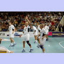 Handball-Bundesliga-Cup 2003: Demetrio Lozano Mitte mit Boquist und Jacobsen.