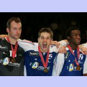 EM 2006: Europameister! Thierry Omeyer zusammen mit Gille und Abalo.