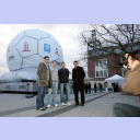 WM-Roadshow 2006: Fritz, Zeitz, Klein und Brand vor dem Air-Dome.