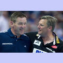 Unser Norden Cup 2012: Alfred Gislason and Aalborg's coach Nikolaj Bredahl Jacobsen.
