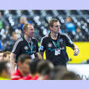 WM 2013: GER-MKD: Das deutsche Trainerteam.